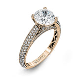 This classically styled white gold engagement ring is set with 1.30 ctw of shimmering white diamonds in a stunning design.