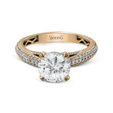 This classically styled white gold engagement ring is set with 1.30 ctw of shimmering white diamonds in a stunning design.
