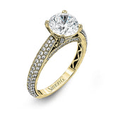 This classically styled white gold engagement ring is set with 1.30 ctw of shimmering white diamonds in a stunning design.