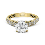 This classically styled white gold engagement ring is set with 1.30 ctw of shimmering white diamonds in a stunning design.