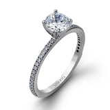 The classic, streamlined design of this 18k white gold wedding set is accented by .30 ctw of sparkling white round brilliant diamonds.