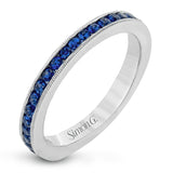 This lovely set of bands contains .63 ctw of white diamonds and 1.62 ctw of deep blue sapphires. Perfect for stacking.