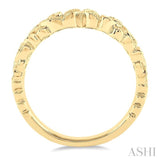 1/5 Ctw Floral Lattice Round Cut Diamond Wedding Band in 14K Yellow Gold