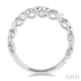 1/6 Ctw Lattice Milgrain Creeper Round Cut Diamond Stack Band in 14K White Gold