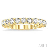 1 Ctw Lattice Round Cut Diamond Wedding Band in 14K Yellow Gold
