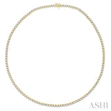 10 Ctw Round Cut Diamond Tennis Necklace in 14K Yellow Gold