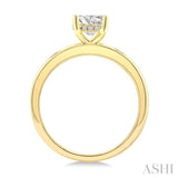 1/20 Ctw Circular Shape Grooved Shank Round Cut Diamond Semi-Mount Engagement Ring in 14K Yellow Gold