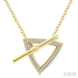 1/4 Ctw Trilliant Round Cut Diamond Fashion Toggle Necklace in 10K Yellow Gold
