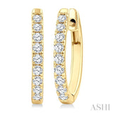 1/2 Ctw Round Cut Diamond Fashion Hoop Earrings in 14K Yellow Gold