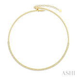 1 Ctw Round Cut Diamond Choker Necklace in 14K Yellow Gold