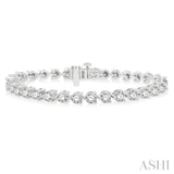 8 Ctw Round Cut Diamond 3-Prong Tennis Bracelet in 14K White Gold