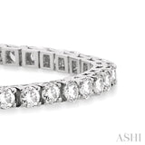 9 Ctw Square Shape Round Cut Diamond Tennis Bracelet in 14K White Gold