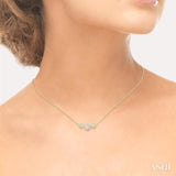 1 Ctw Past, Present & Future 3-Stone Bezel Set Round Cut Diamond Necklace in 14K Yellow Gold