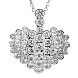 Our unique diamond heart pendant has 1.19 ctw of diamonds set in 18K white gold on an adjustable 19 chain