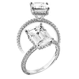 This stunning engagement ring from our under halo collection is set with 0.80 ctw of pave set diamonds in 18 kt white gold.