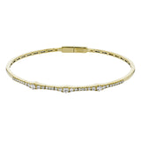 18K YG geometric bangle bracelet glistens with 0.61 ctw of diamonds