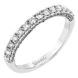 A classic, this 18K white gold diamond band features .57cttw white diamonds.