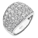 A stunning anniversary ring in 18 kt white gold, with 4.09 ctw. of round brilliant diamonds from our exclusive round Simon set collection