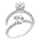 18K White Gold engagement ring featuring .29cttw diamonds. (center stone sold separately)