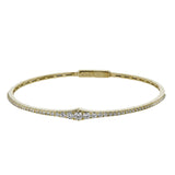 This bangle is a new take on a classic with a slightly tapered design and .88 ctw of white diamonds.