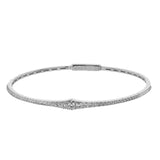 This bangle is a new take on a classic with a slightly tapered design and .88 ctw of white diamonds.