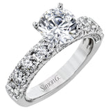 This engagement ring makes a statement with 1.39 ctw of side diamonds that shine from the top ad sides of the ring.