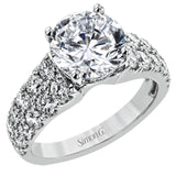 This bold engagement ring contains 1.50 ctw of side diamonds and will be sure to draw anyone's eyes with its modern design.