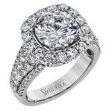 This engagement ring is set to stun with an astonishing 1.07 ctw of princess cut diamonds alongside .99 ctw of round diamonds creating a statement effect.