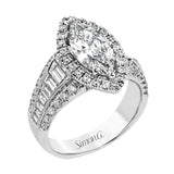 This gorgeous engagement ring makes quite the appearance with .83 ctw of round diamonds along with .83 ctw of baguette diamonds.