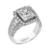This gorgeous engagement ring makes quite the appearance with .83 ctw of round diamonds along with .83 ctw of baguette diamonds.