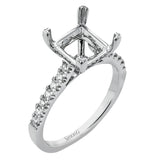 This wedding set is sure to please with a straight design and .60 ctw of white side diamonds.