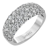 This wonderful, contemporary wedding band glitters with a remarkable 2.00 ctw of round white diamonds set in white gold.