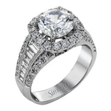 This gorgeous engagement ring makes quite the appearance with .83 ctw of round diamonds along with .83 ctw of baguette diamonds.