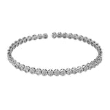 This lovely 18k white gold bracelet is formed by charming flowers made from an amazing 1.30 ctw of white diamonds.  Perfect for stacking.