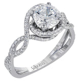 Classic with a modern twist, this white gold engagement ring features .50 ctw of sparkling white diamonds in a dramatic openwork design.