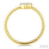 1/10 Ctw Crescent Moon & Star Round Cut Diamond Stackable Fashion Ring in 10K Yellow Gold