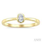 1/5 Ctw Bezel Set Oval Cut Diamond Fashion Ring in 14K Yellow Gold