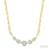 1/20 Ctw Curved Bar Round Cut Diamond Fashion Necklace in 10K Yellow Gold