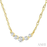 1/20 Ctw Curved Bar Round Cut Diamond Fashion Necklace in 10K Yellow Gold