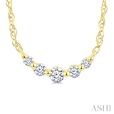 1/20 Ctw Curved Bar Round Cut Diamond Fashion Necklace in 10K Yellow Gold