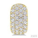 2 3/4 Ctw 4 Row Round Cut Diamond Fashion Half Hoop Earrings in 14K Yellow Gold