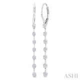 1/2 Ctw Round Cut Diamond Fashion Long Earrings in 14K White Gold
