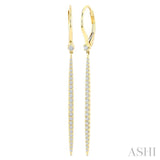 1/3 Ctw Round Cut Diamond Fashion Long Earrings in 14K Yellow Gold