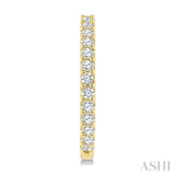 3/4 Ctw Round Cut Diamond Hoop Earrings in 14K Yellow Gold