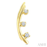 1/10 Ctw Round Cut Diamond Fashion Ear Climbers in 10K Yellow Gold