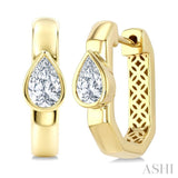 5/8 Ctw Pear Cut Diamond Fashion Hoop Earrings in 14K Yellow Gold