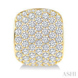 4 3/4 Ctw 7 Row Round Cut Diamond Fashion Half Hoop Earrings in 14K Yellow Gold