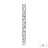 3/4 Ctw Round Cut Diamond Hoop Earrings in 14K White Gold