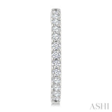 1/2 Ctw Round Cut Diamond Hoop Earrings in 14K White Gold