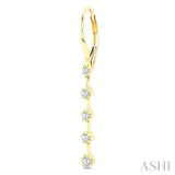 1/3 Ctw Round Cut Diamond Fashion Long Earrings in 14K Yellow Gold